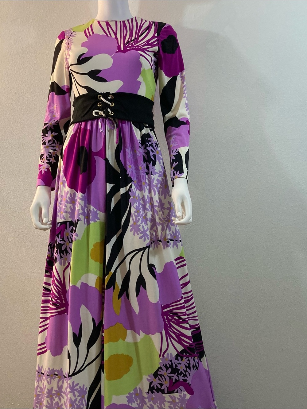 Vintage 70’s Jumpsuit Floral Wide Leg Psychedelic Print Size Small